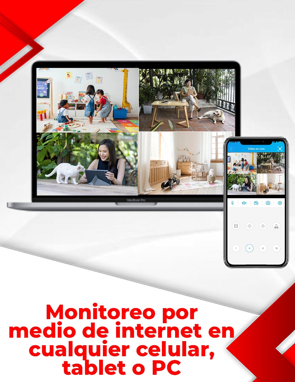 Cámara de seguridad Alámbrica 2K 70° con capacidad de grabar y visión nocturna para interior y exterior 5