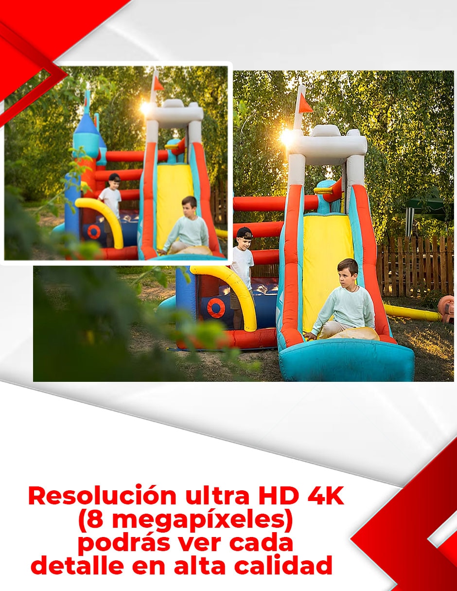 Cámara de seguridad Alámbrica 2K 70° con capacidad de grabar y visión nocturna para interior y exterior 7