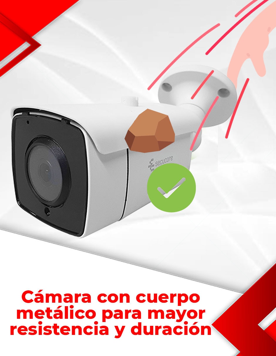Cámara de seguridad Alámbrica 2K 70° con capacidad de grabar y visión nocturna para interior y exterior 8