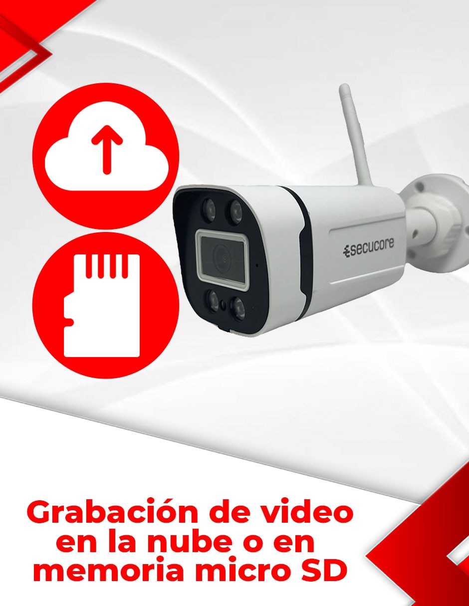 Cámara Wi-Fi de seguridad Inalámbrica Full HD 70 ​con capacidad de grabar y visión nocturna para interior y exterior 4