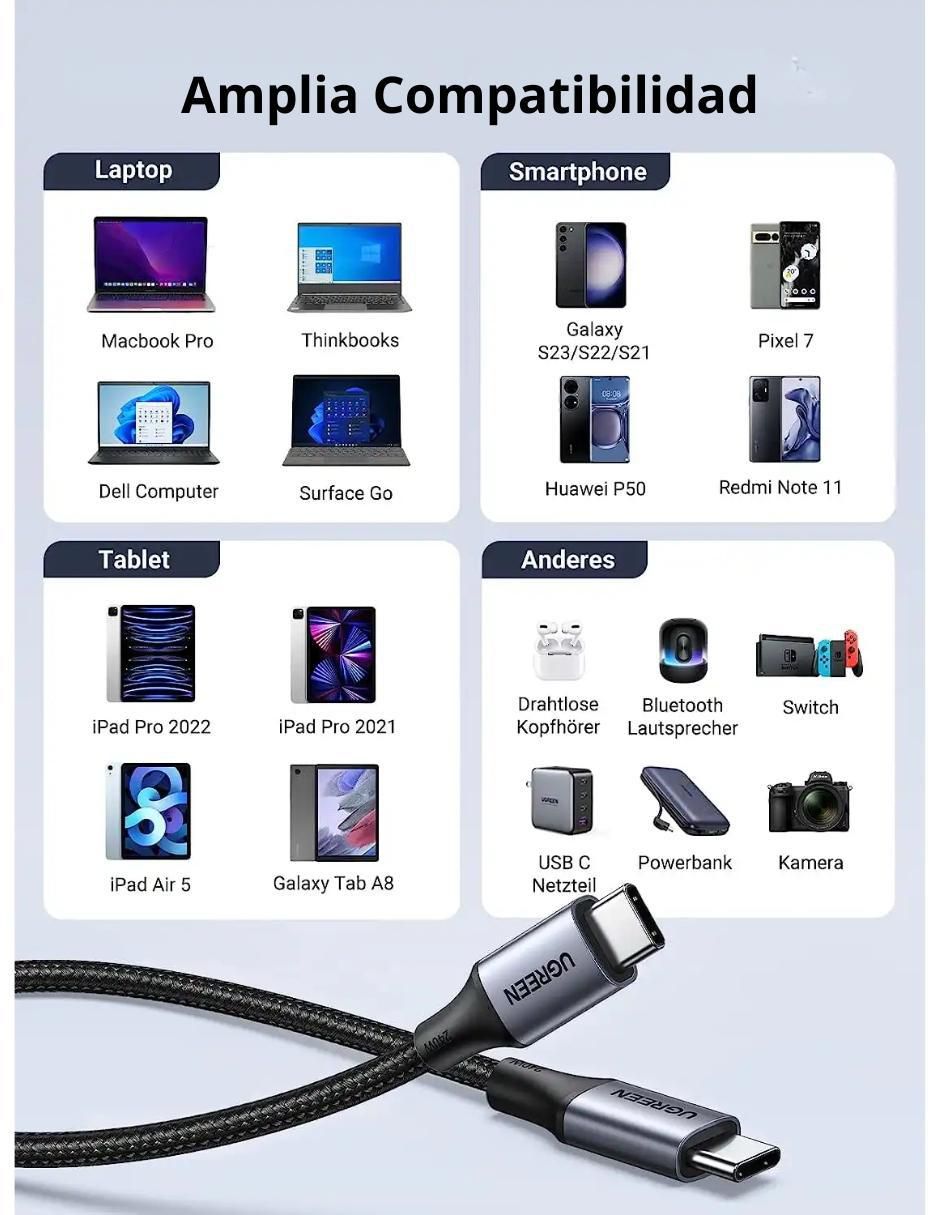Cable USB C de 2 m 6