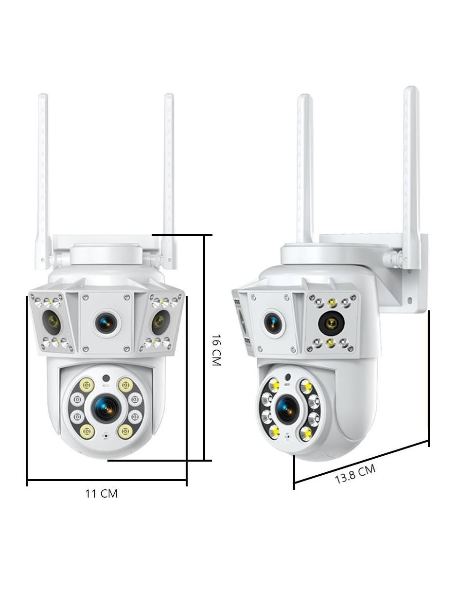 Cámara wi-fi de seguridad alámbrica 4k/uhd 360° con capacidad para grabar con vision nocturna para interior y exterior 8