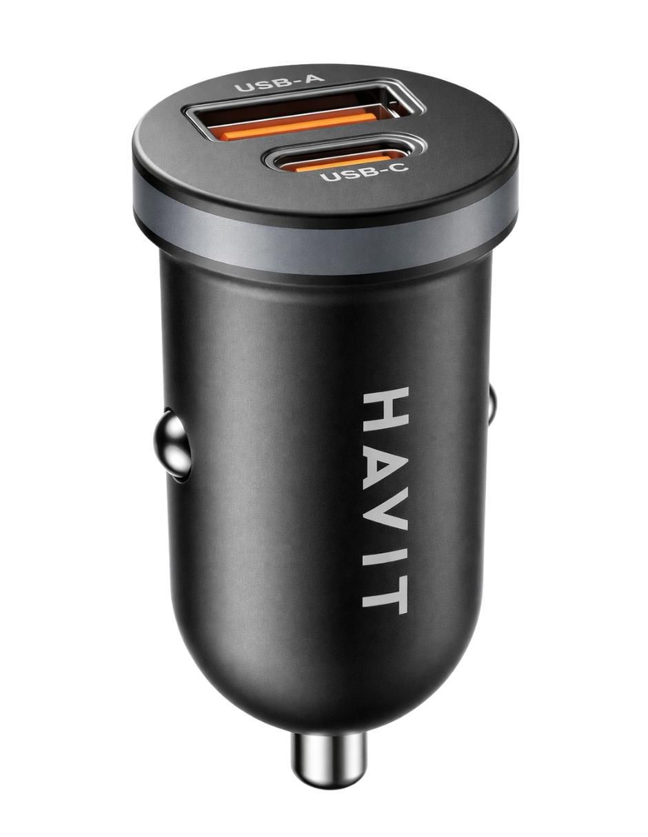 Cargador auto de 30 W USB tipo A + USB tipo C CC2043