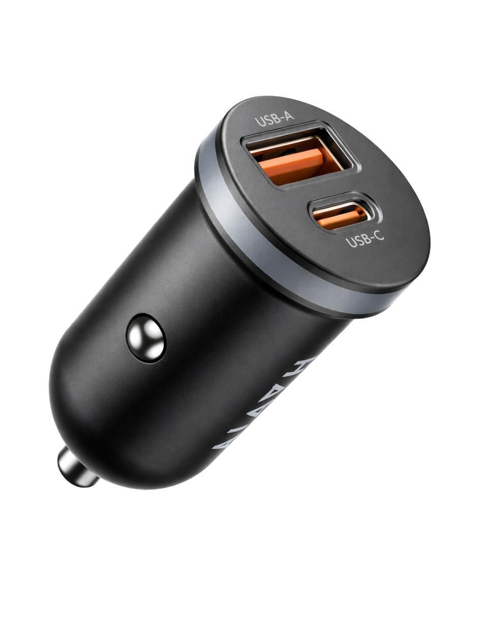 Cargador auto de 30 W USB tipo A + USB tipo C CC2043 2