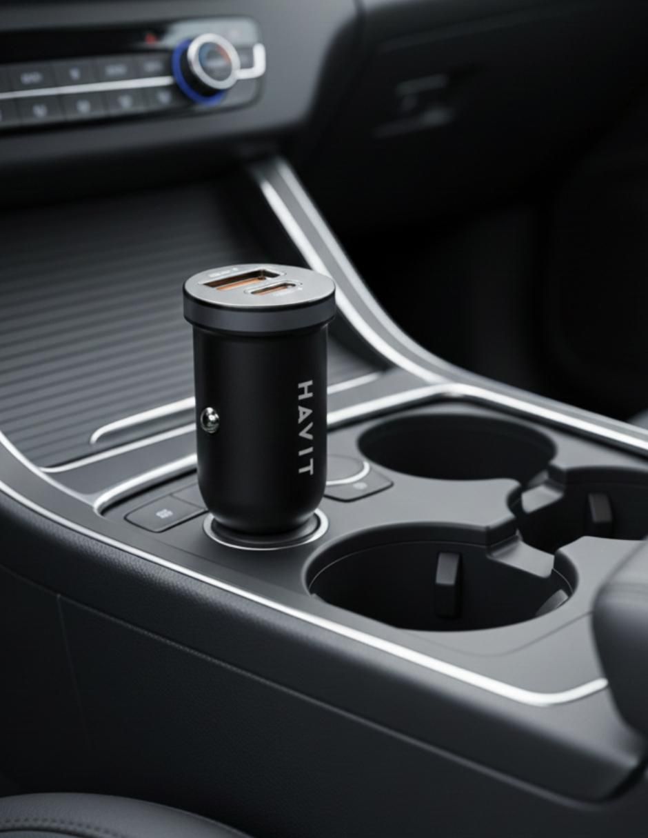 Cargador auto de 30 W USB tipo A + USB tipo C CC2043 4