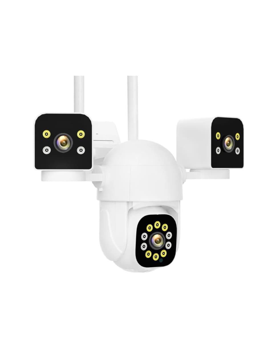 Cámara wi-fi de seguridad alámbrica 4K/UHD 360 con capacidad de grabar para exterior
