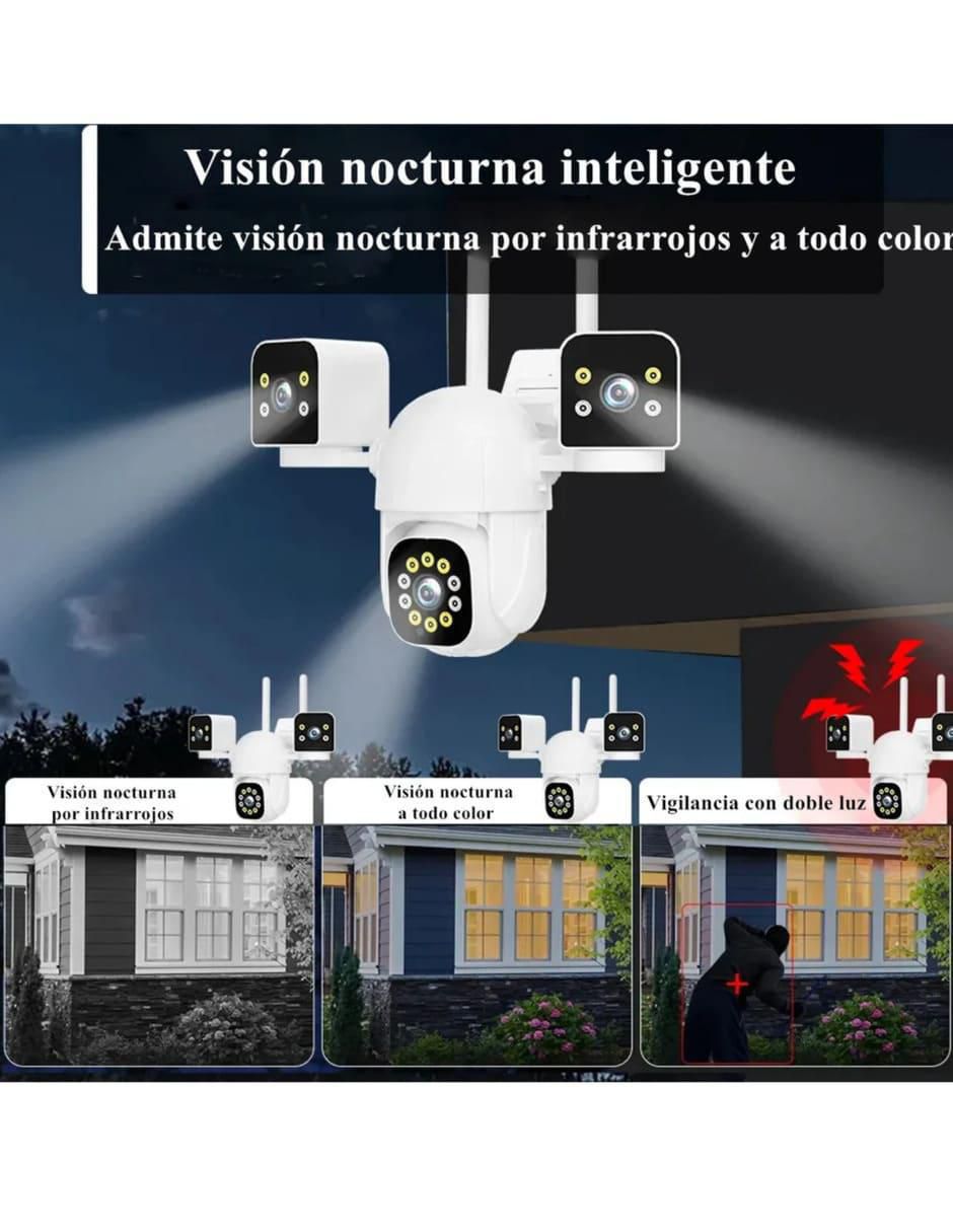 Cámara wi-fi de seguridad alámbrica 4K/UHD 360 con capacidad de grabar para exterior 4