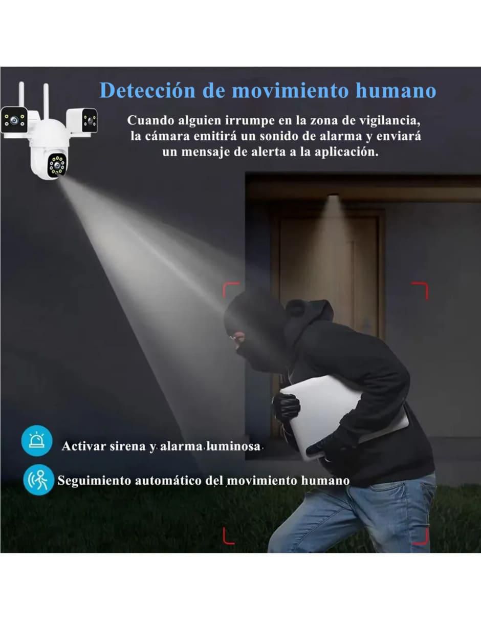 Cámara wi-fi de seguridad alámbrica 4K/UHD 360 con capacidad de grabar para exterior 5