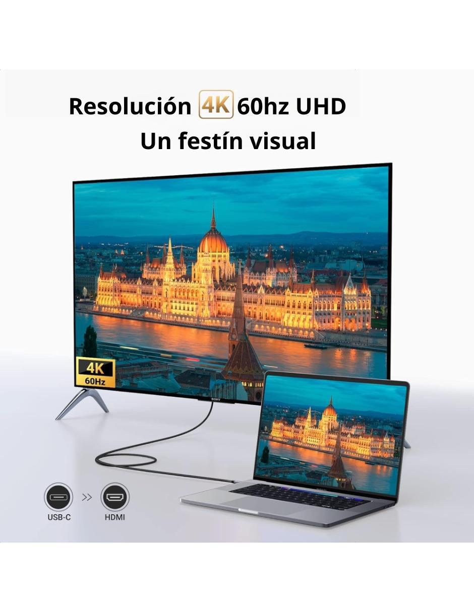 Cable usb c a tipo hdmi de 2 m 5