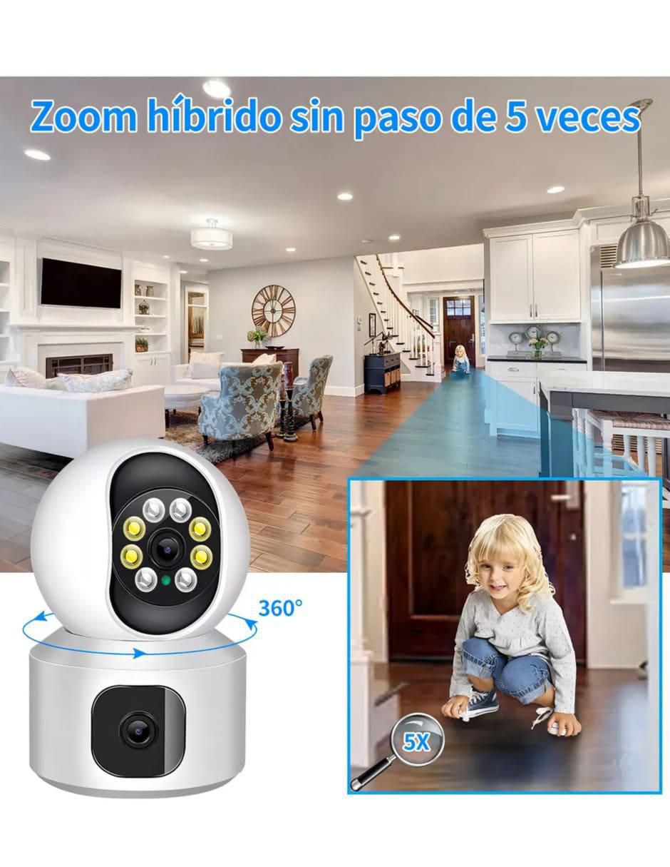 Cámara Wi-Fi de seguridad alámbrica Full HD 360° con capacidad de grabar para interior y exterior 2