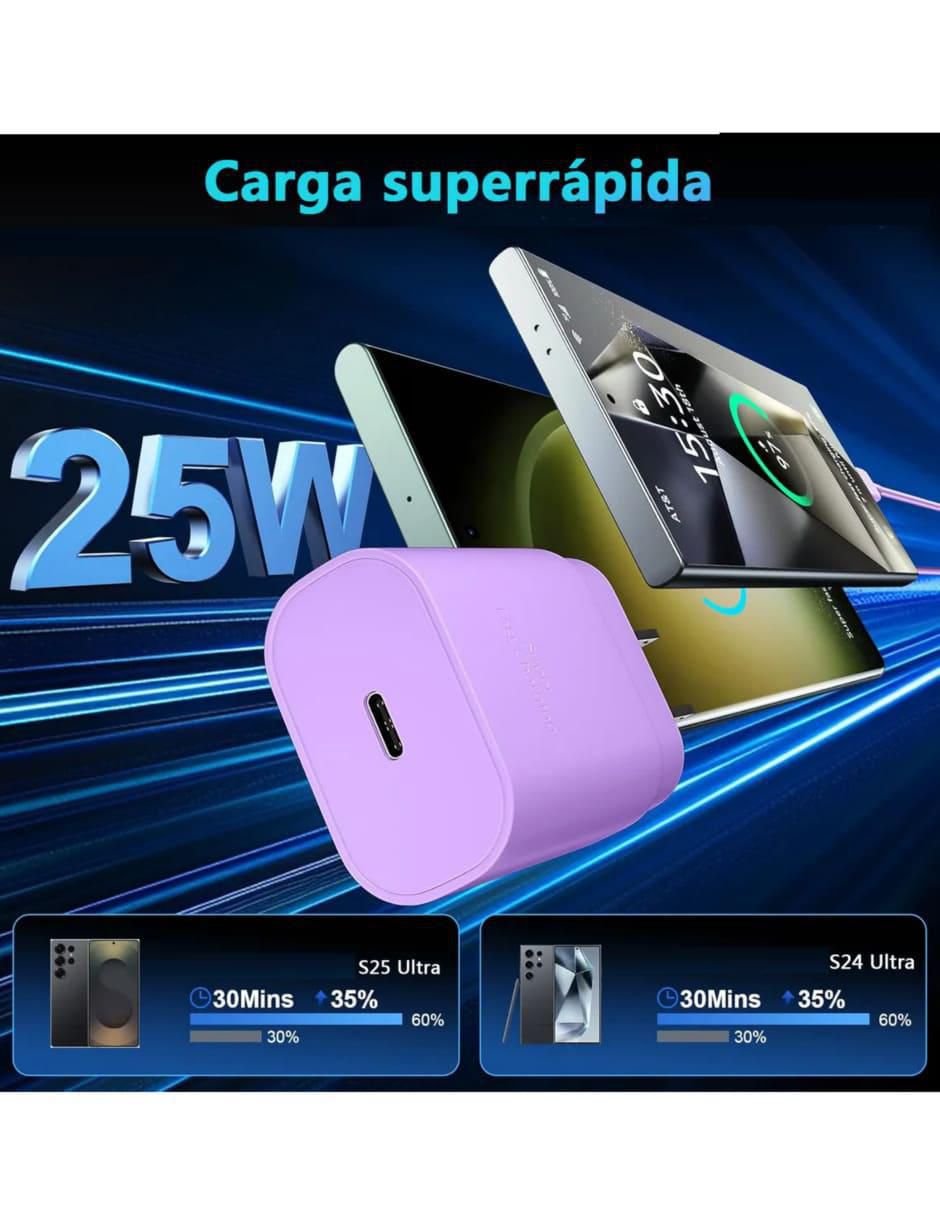 Cargador pared de 25 W USB tipo C 3