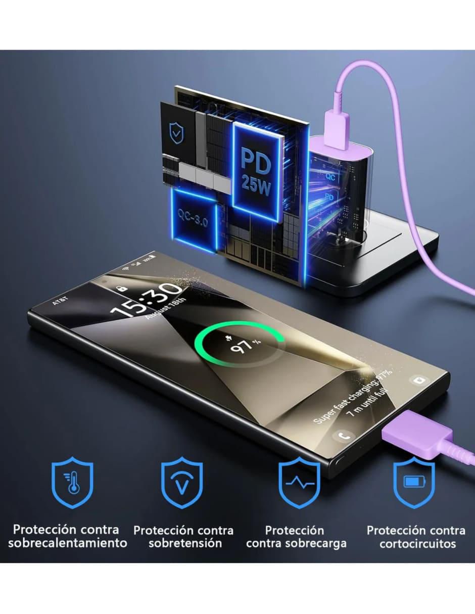 Cargador pared de 25 W USB tipo C 4