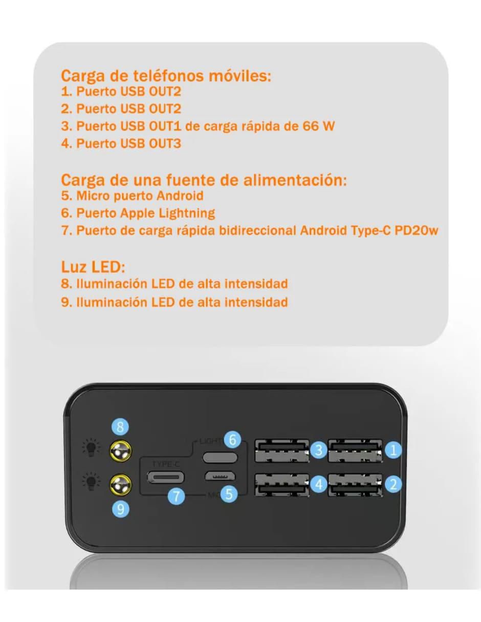 Batería portátil 30000 mAh 3